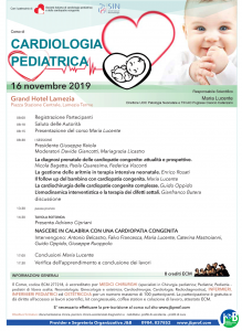 Corso di cardiologia pediatrica, il 16 novembre a Lamezia Terme